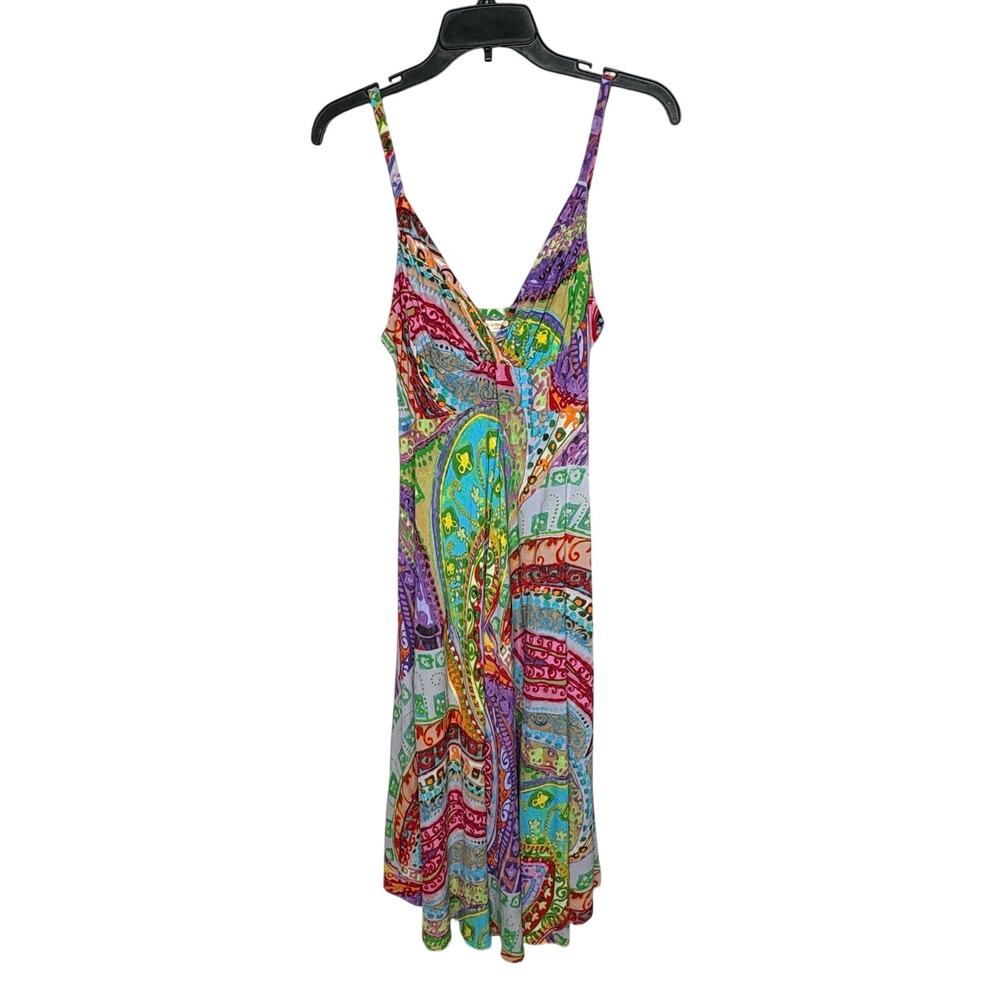 Jams World Empire Waist Paisley Quartz Criss Cross Artsy Slip Dress Size Small